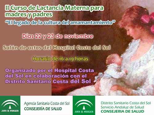 El Hospital Costa del Sol organiza los días 22 y 23 de noviembre el II Curso de Lactancia Materna para madres y padres