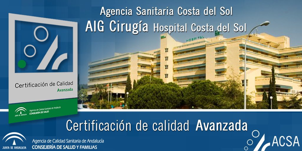 El área de Cirugía del Hospital Costa del Sol obtiene la certificación de Calidad de la Consejería