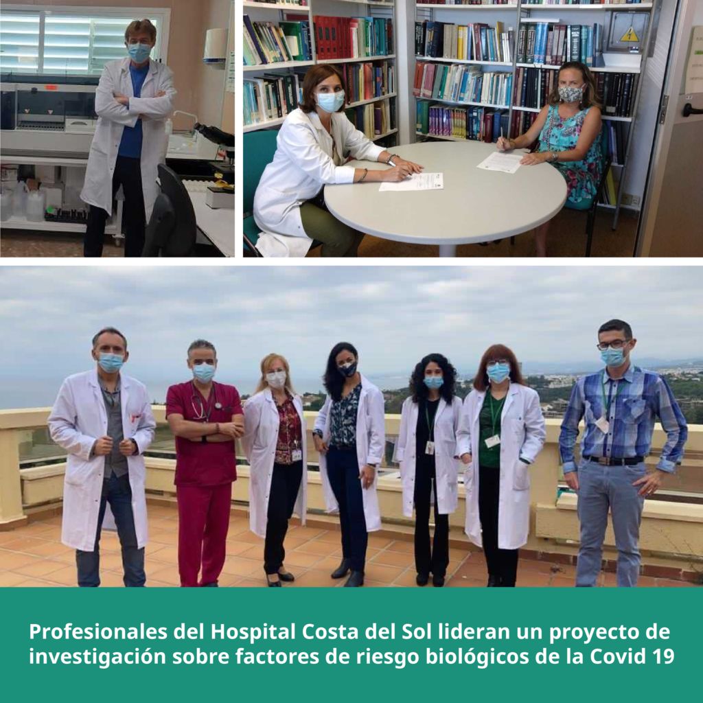 Profesionales del Hospital Costa del Sol lideran un proyecto de investigación sobre factores de riesgo biológicos de la Covid 19
