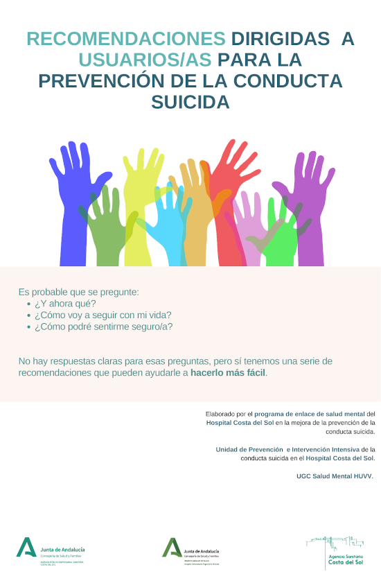 Recomendaciones dirigidas a usuarios/as Prevención Conducta Suicida