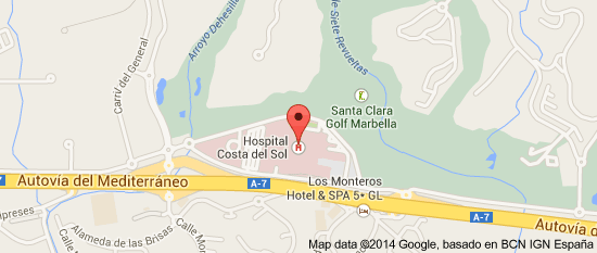 Situación Hospital Costa del Sol. Marbella.